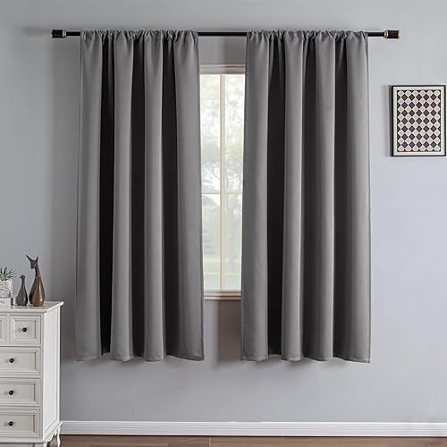 Miniatura 49 de Cortinas opacas de 96" de largo, juego de 2 paneles, cortinas opacas para dormitorio de 96" de largo, cortinas con bolsillo para barra que ahorran
