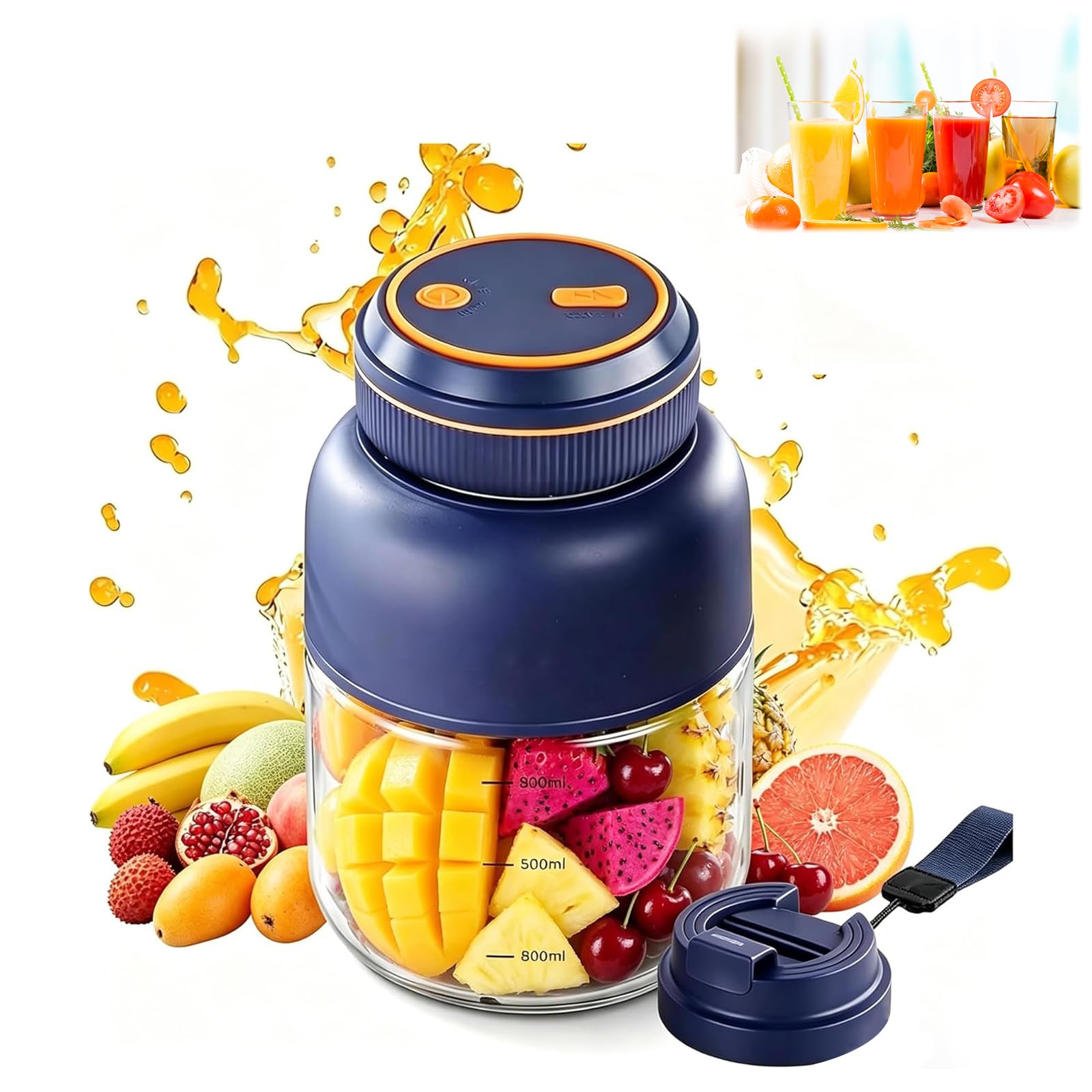 Hemoravoma Portable Wireless Juicer Cup, Large Capacity Portable Blender