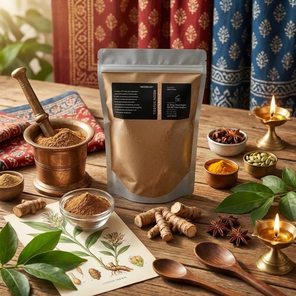 Polvere Costus Indiano 100% Naturale – Salute, Bellezza & Benessere Tradizionale – 1 kg