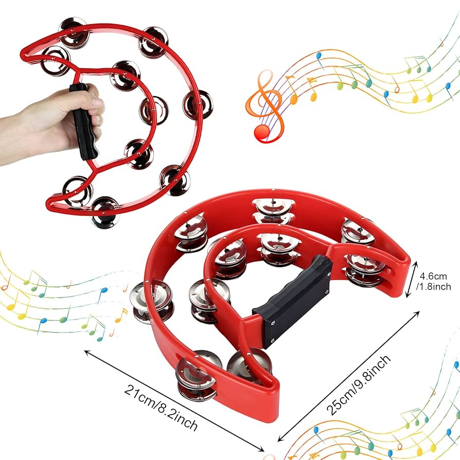 Amazon.com: EOEXN 4 Pack Half Moon Tambourine for Adults