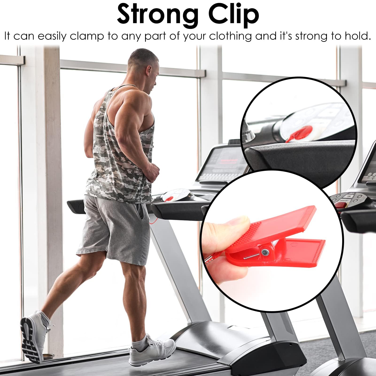SinChic Safety Key Treadmill,Treadmill Emergency Stop Universal Magnet Safety Key Magnet Security Lock Running Machine Emergency Stop for Most Treadmills Red 1.8cm - Image 3