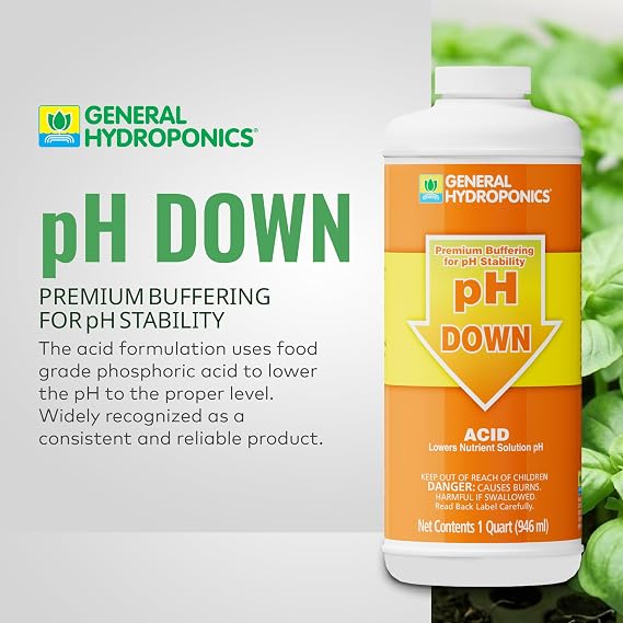 General Hydroponics HGC722120 Liquid Premium Buffering for pH Stability, Quart, Orange
