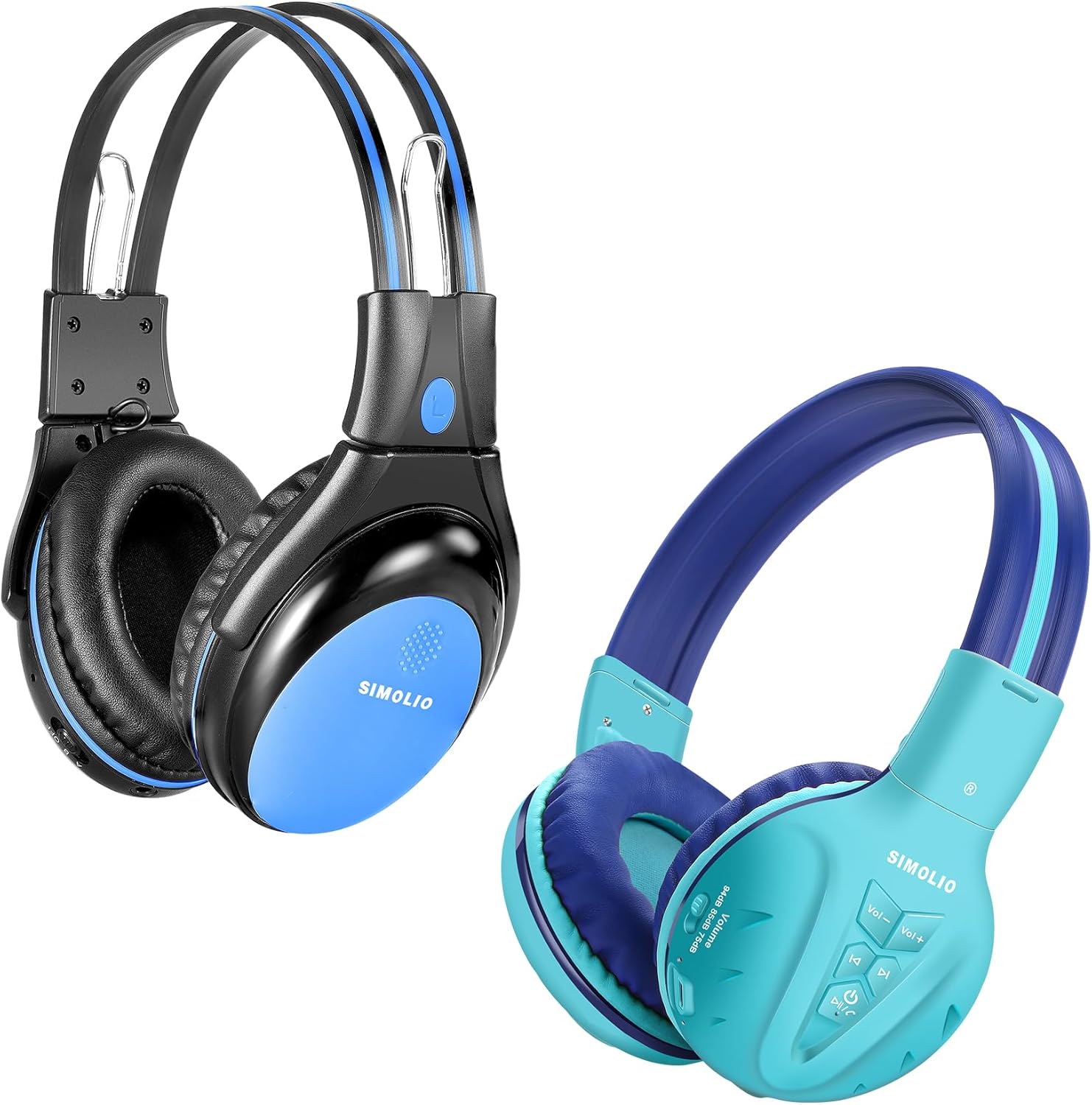 SIMOLIO Wireless IR Headphones for Car DVD and Bluetooth Headphones for Kids, Car Headsets Compatible with Honda Odyssey & uConnect VES & Dodge Grand Caravan & Chevy Suburban 2006-2022
