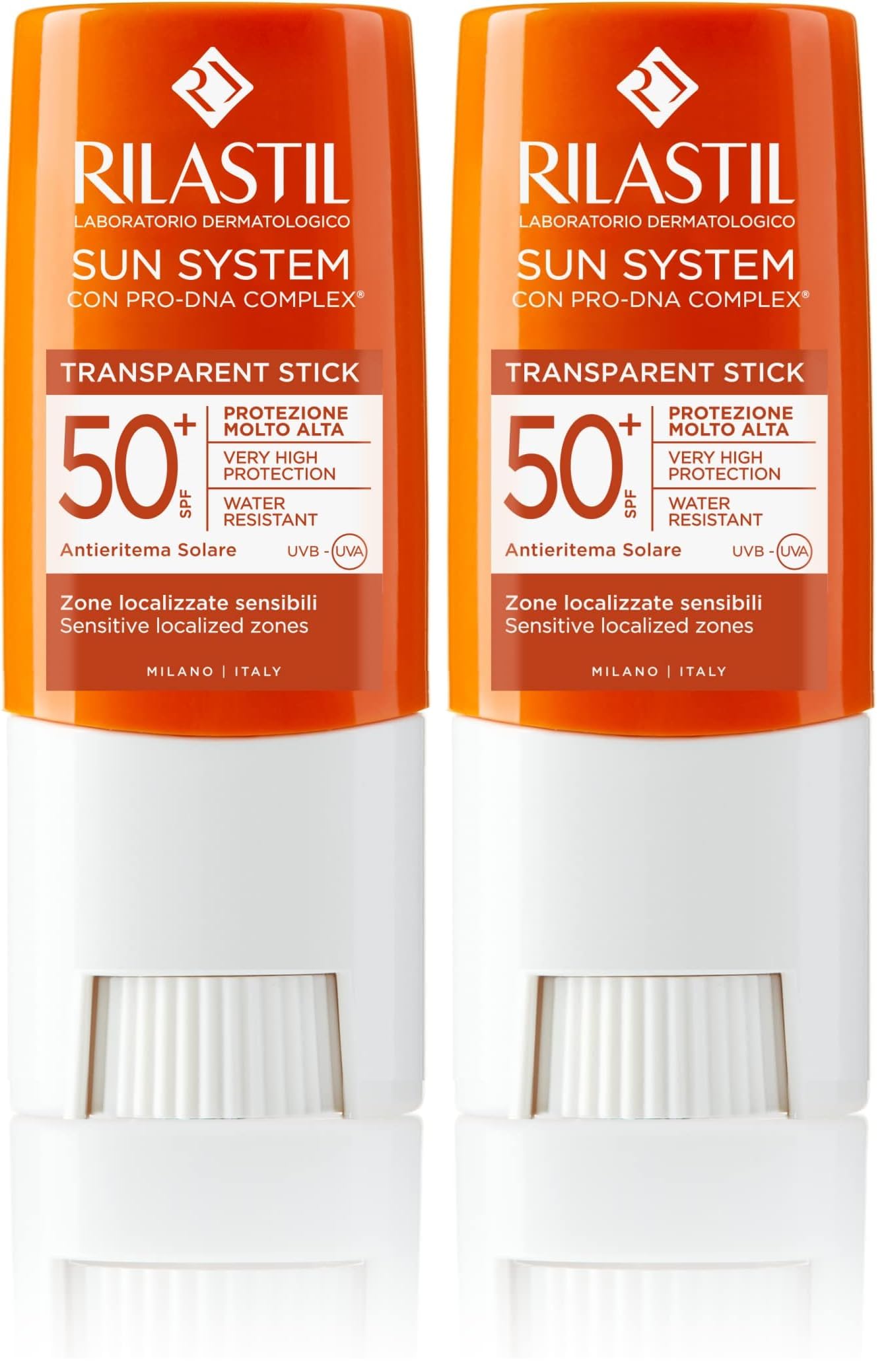 Rilastil Sun system Stick Solare Transparente SPF 50+ per Pelli Sensibili e Zone Delicate, Resistente all'Acqua, 0% Parabeni,Senza profumo, 8,5ml - 3