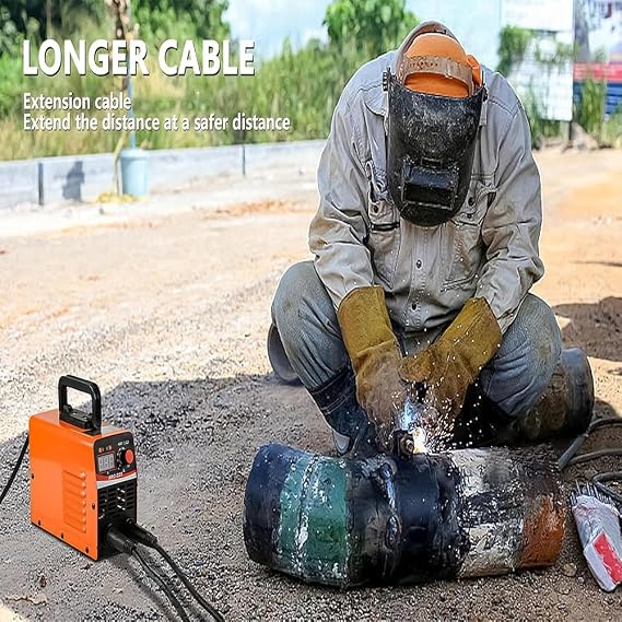 Portable Welding Machine, Home DIY Arc Welder with Longer Cable and Large LED Display, Hot Start Arc Force Anti-Stick, Compact Easy to Operate, for 1.6 to 2.5mm Welding Rods