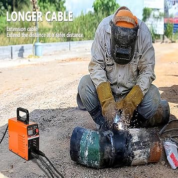 Portable Welding Machine, Home DIY Arc Welder with Longer Cable and Large LED Display, Hot Start Arc Force Anti-Stick, Compact Easy to Operate, for 1.6 to 2.5mm Welding Rods