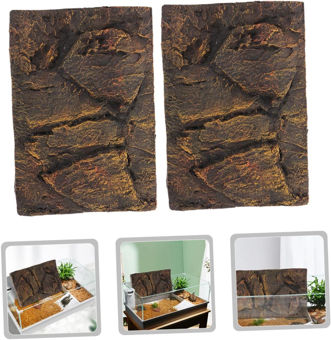 2pcs Custom Reptile Background Snake Tank Background Pu Aquarium Boards