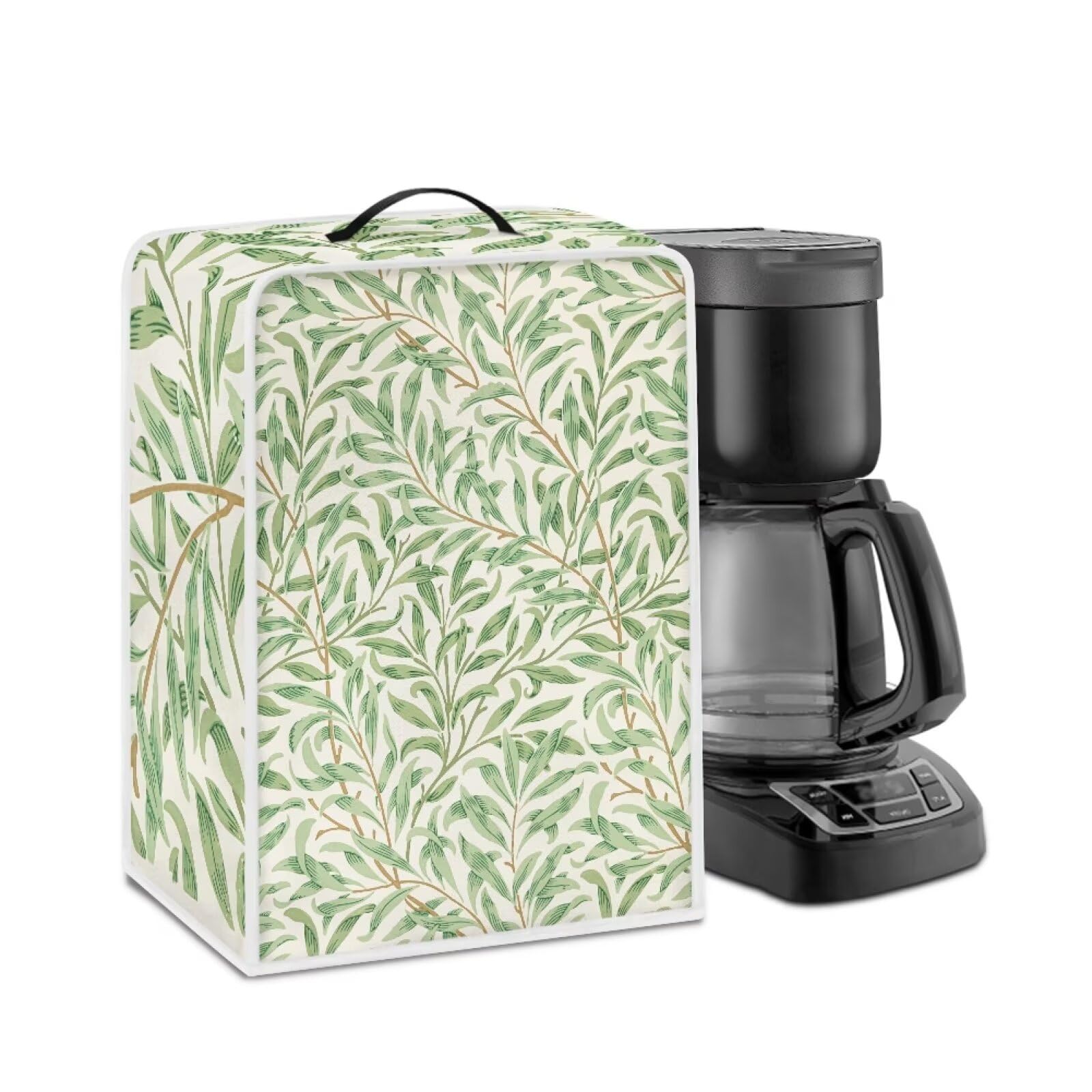 Coffee Maker Cover For Kitchen With Top Handle Waterproof Dust Appliance Cover Suitable For Most Coffee Machine Models William Morris Green