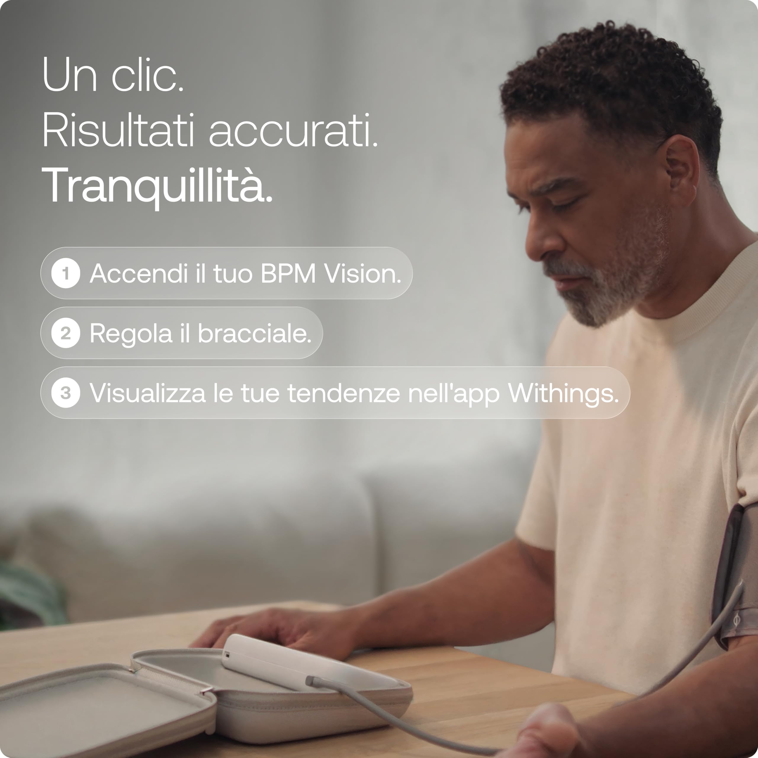Withings BPM Vision - Monitor intelligente della pressione sanguigna | Dispositivo di monitoraggio cardiaco con ECG e rilevamento della fibrillazione auricolare | Wi-Fi e Bluetooth | iOS e Android | 2-in-1: pressione e ECG 30 sec (FA), dispositivo conness