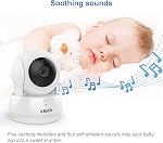 VTech VM924-2 Pan & Tilt Vidéo Baby Monitor avec 2 Caméras, 5" LCD Écran, jusqu'à 17 Durée de vie de la batterie vidéo Hrs(2600 mAh), 1.33x Zoom, vision nocturne, meilleur en classe 1000ft Gamme, sons apaisants, 2-Way Parle