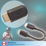Valonic Courte HDMI câble - 20cm, 4k, Complet HD, ARC, haute vitesse, Ultra HD, éthernet - pour TV, PS4, Xbox, 30 AWG, noir