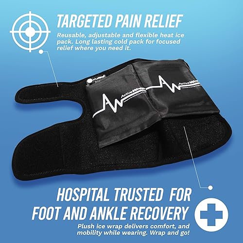 Miniatura 8 de ActiveWrap - Paquete de hielo para pies y tobillos con paquetes reutilizables para fascitis plantar, dolor de Aquiles y lesiones