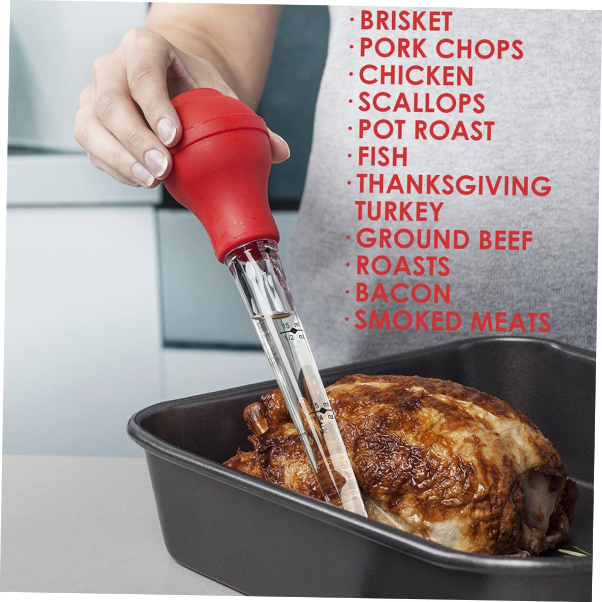 Cabilock 2sätze Turkey Baster Mit Silikonpumpe Und Reinigungsbürste Marinieren Von Für Köstliche Saucen Für Zuhause Und