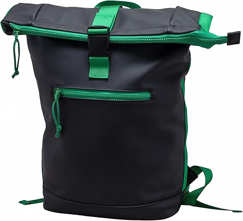 Miniatura 1 de X RAY Mochila enrollable expandible y mochila retro de lona impermeable con bolsillo para laptop, Negro, verde (blackKelly Green), Mochilas Daypack