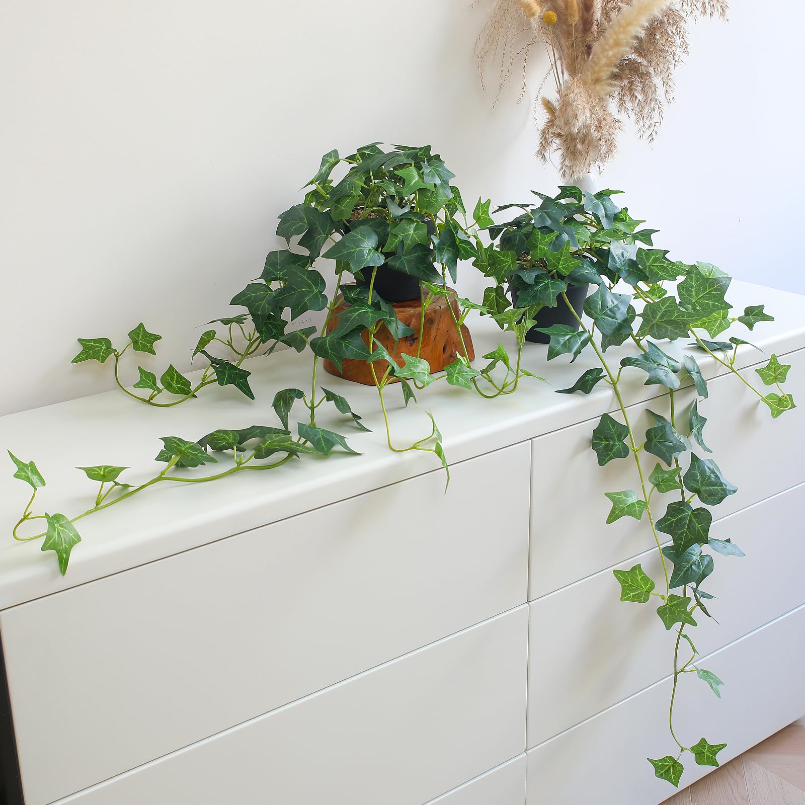 Fake English Ivy Plants in Pots Set of 2