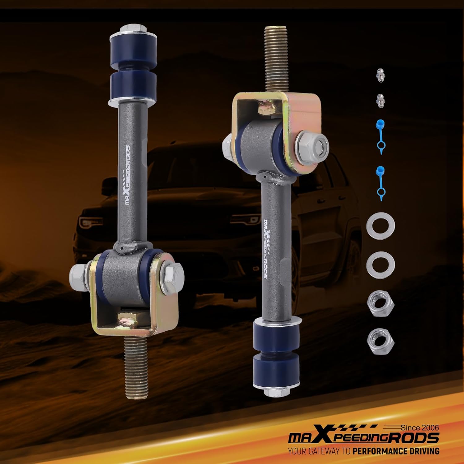 maXpeedingrods 0-2” Sway Bar End Links for 1999-2019 Chevy/GMC 2500HD/3500HD/1500HD/1500 Silverado/Sierra