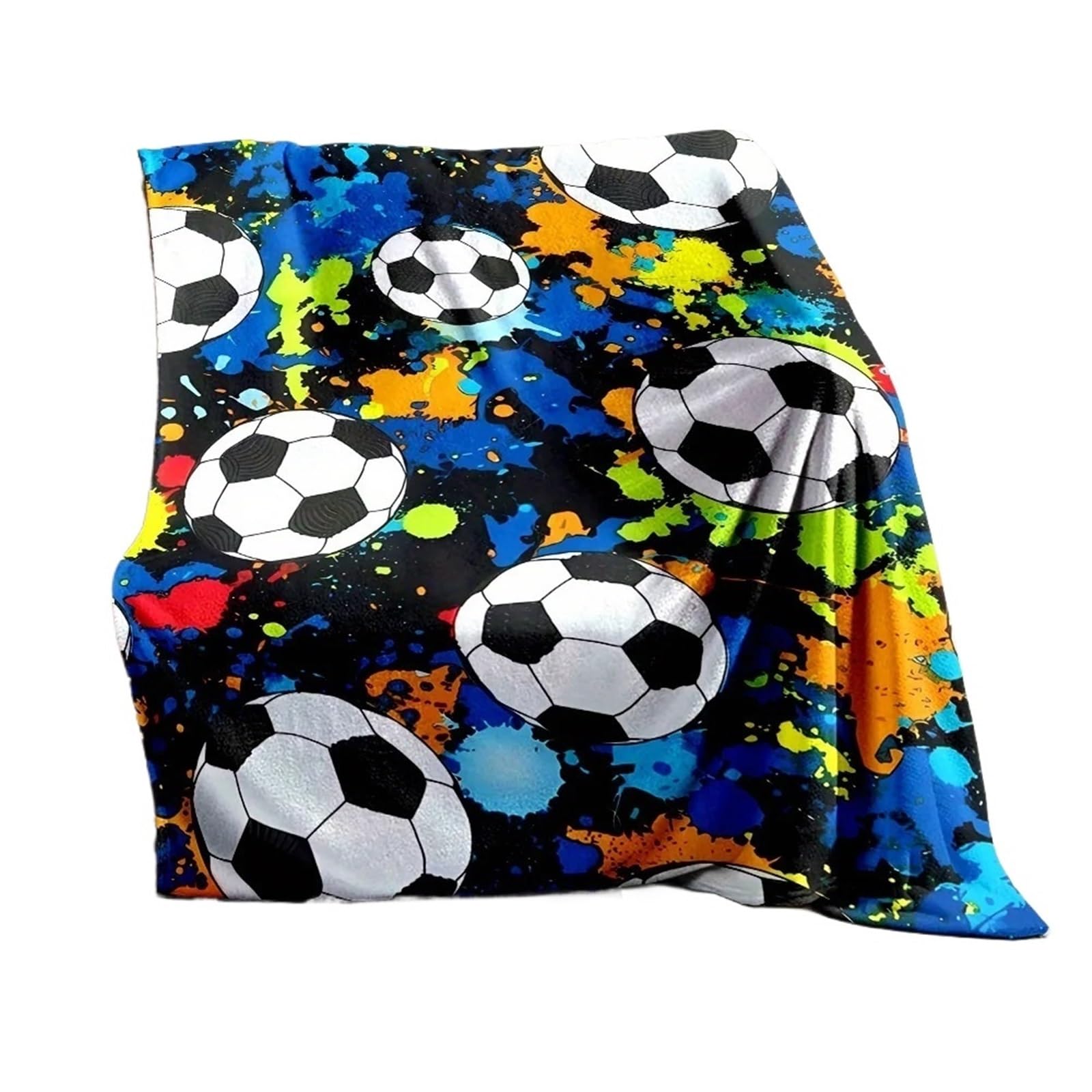 WSQHAO Football Throw Blanket, Whimsical Design, Soft Home Textile for Bed Couch(150x230cm)