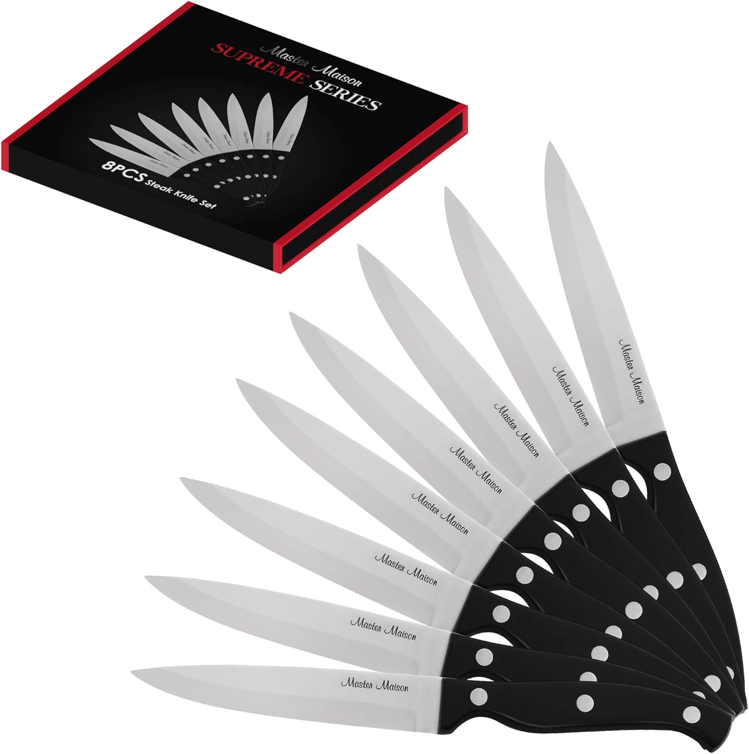 Master Maison 8Piece Premium Steak Knife Set 8 German NonSerrated
