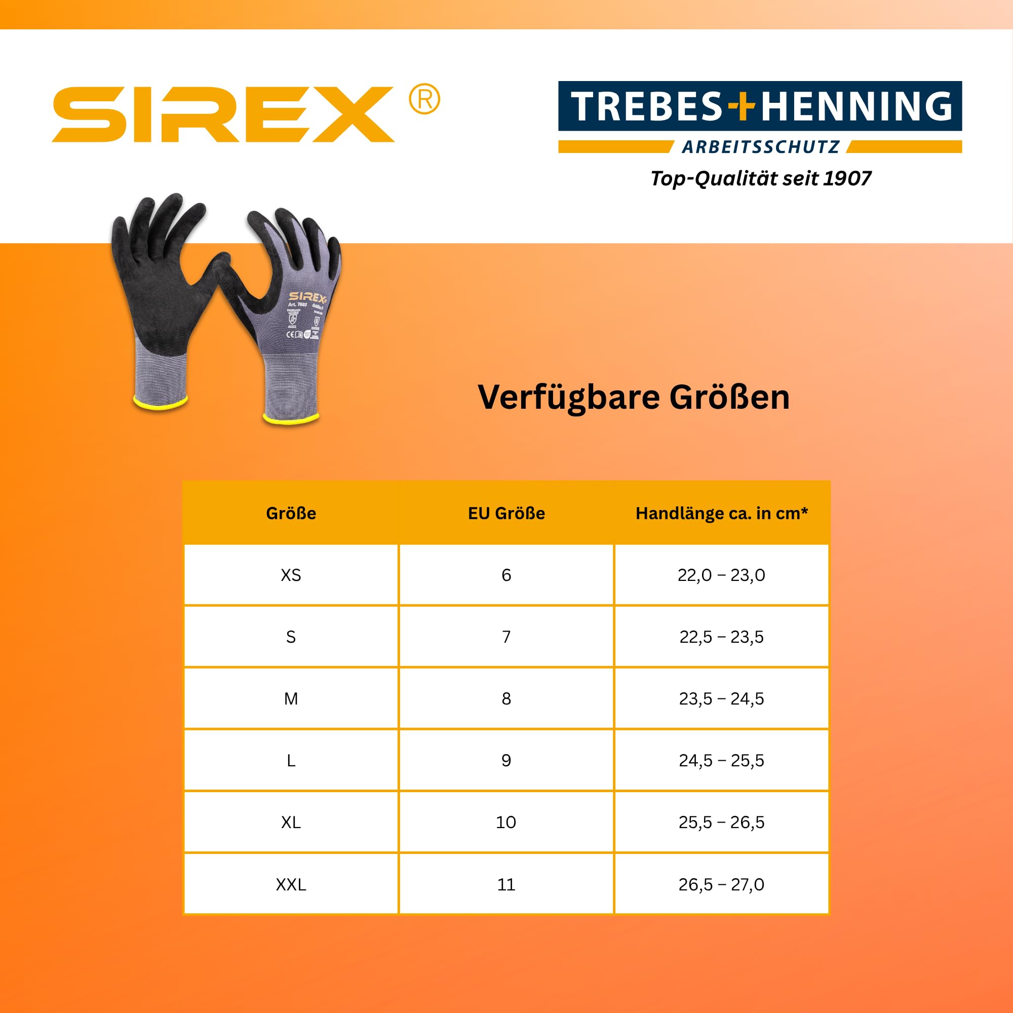 Sirex T683 Arbeitshandschuhe Touchscreen-fähig, 12 Paar - Nylon Feinstrick mit Nitrilschaum-Beschichtung, Oeko-Tex 100 zertifiziert, EN 388 & EN 407, Montagehandschuhe Grau/Schwarz