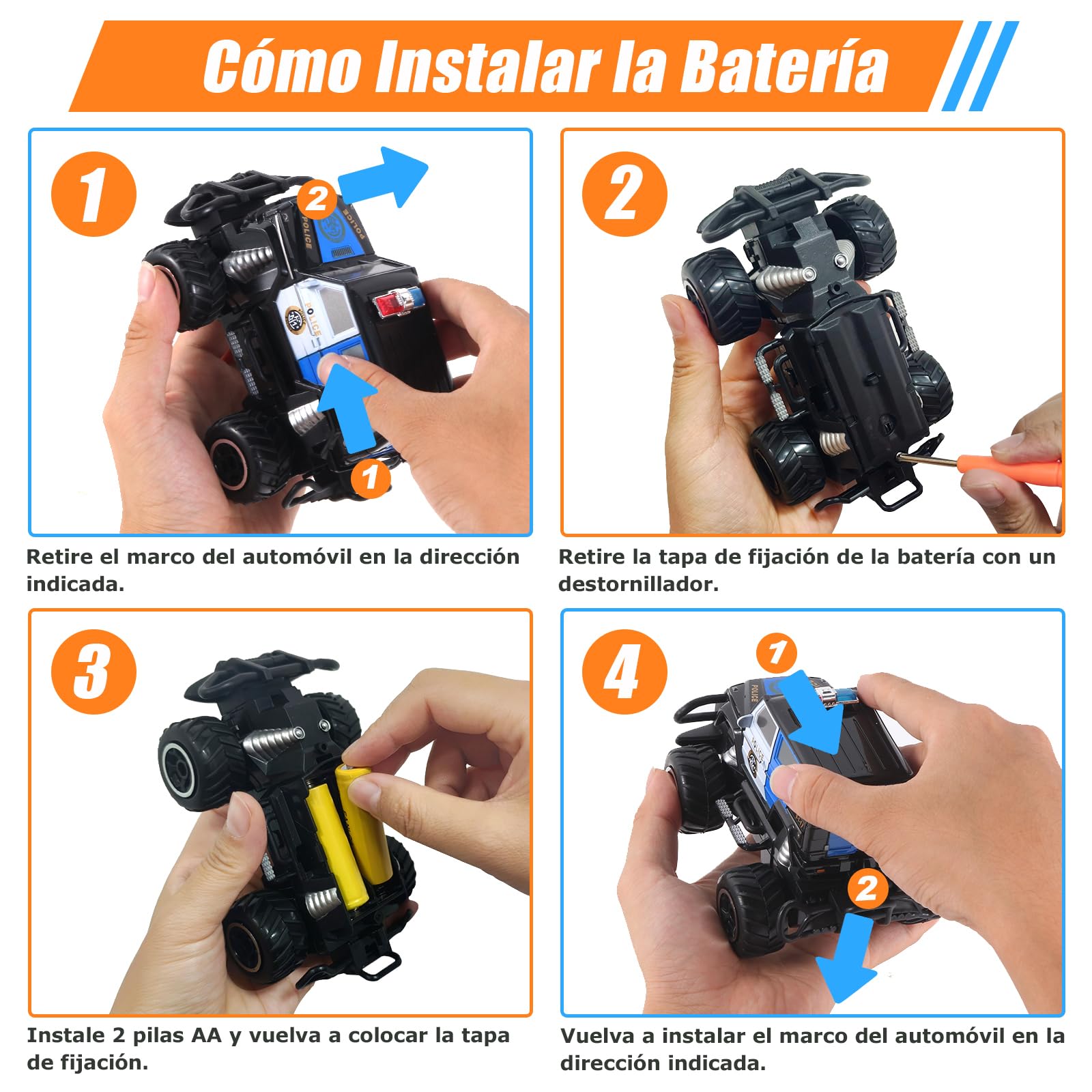 Pup Go Coche Teledirigido para Niños 3+ Años, Niños, Rápido RC Coche de Juguete, Coche Radiocontrol Coche de Policía Niña, Radio Control de Coches Juegos Regalos Cumpleaños