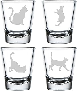 MIP Set of 4 Shot Glasses 1.75oz Shot Glass Gift Cat Collection
