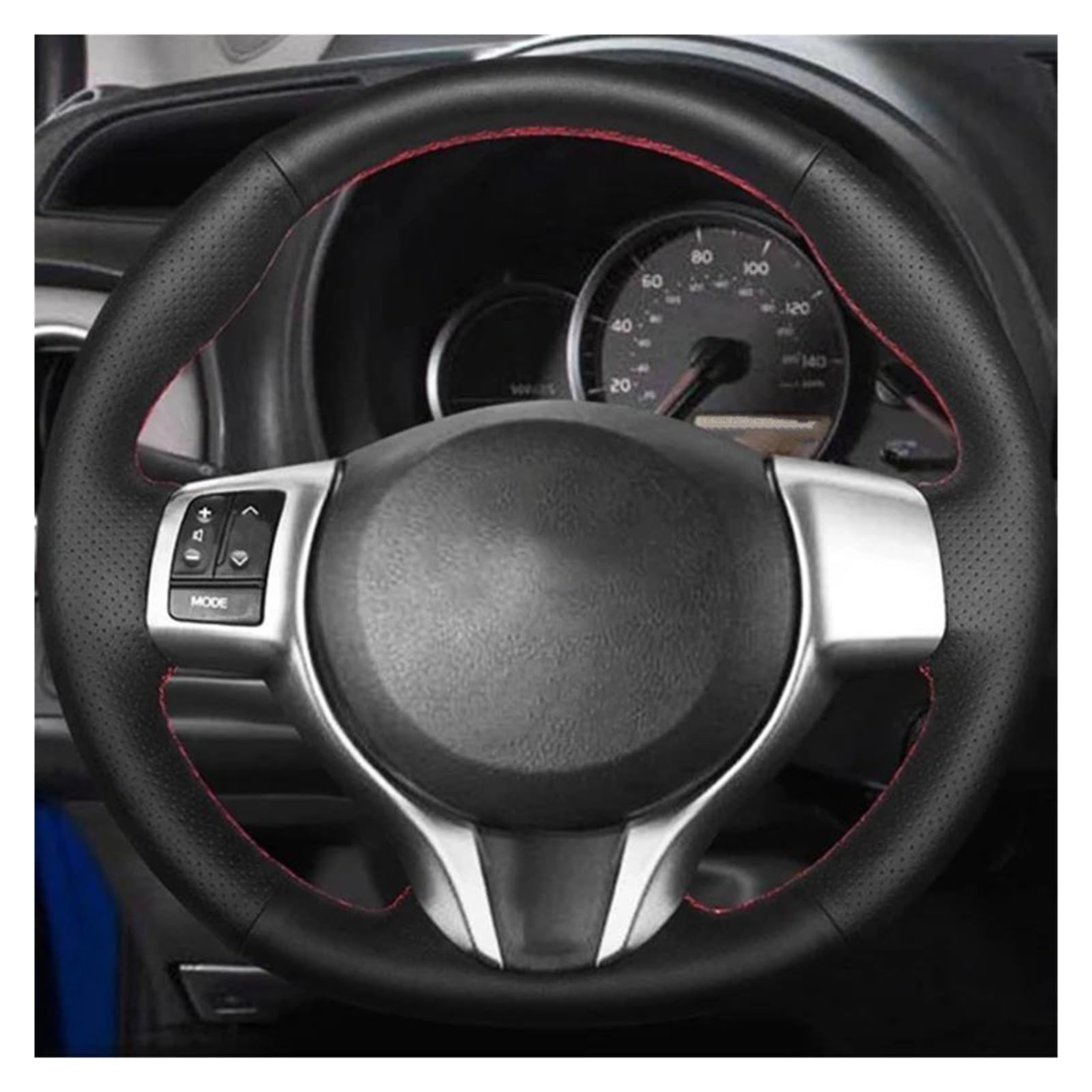 Volantes Cubierta Trenzada para Volante De Coche, Suave, para Yaris, para Verso S, para Vitz, para Ractis Funda Volante(White Thread)