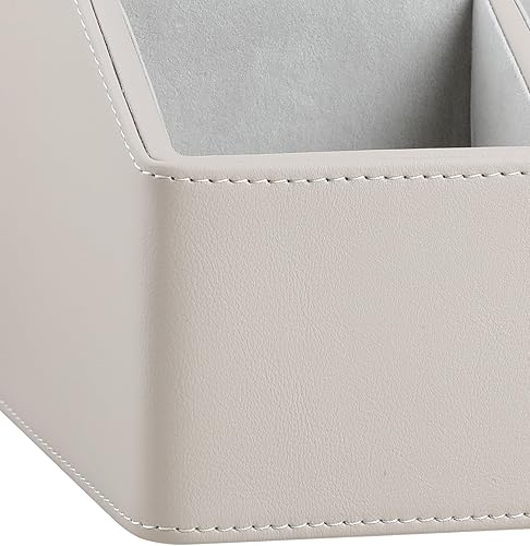 Vista 15 de Organizador de escritorio de piel sintética, soporte de control remoto de lujo para el hogar, accesorios de escritorio de oficina, organizador