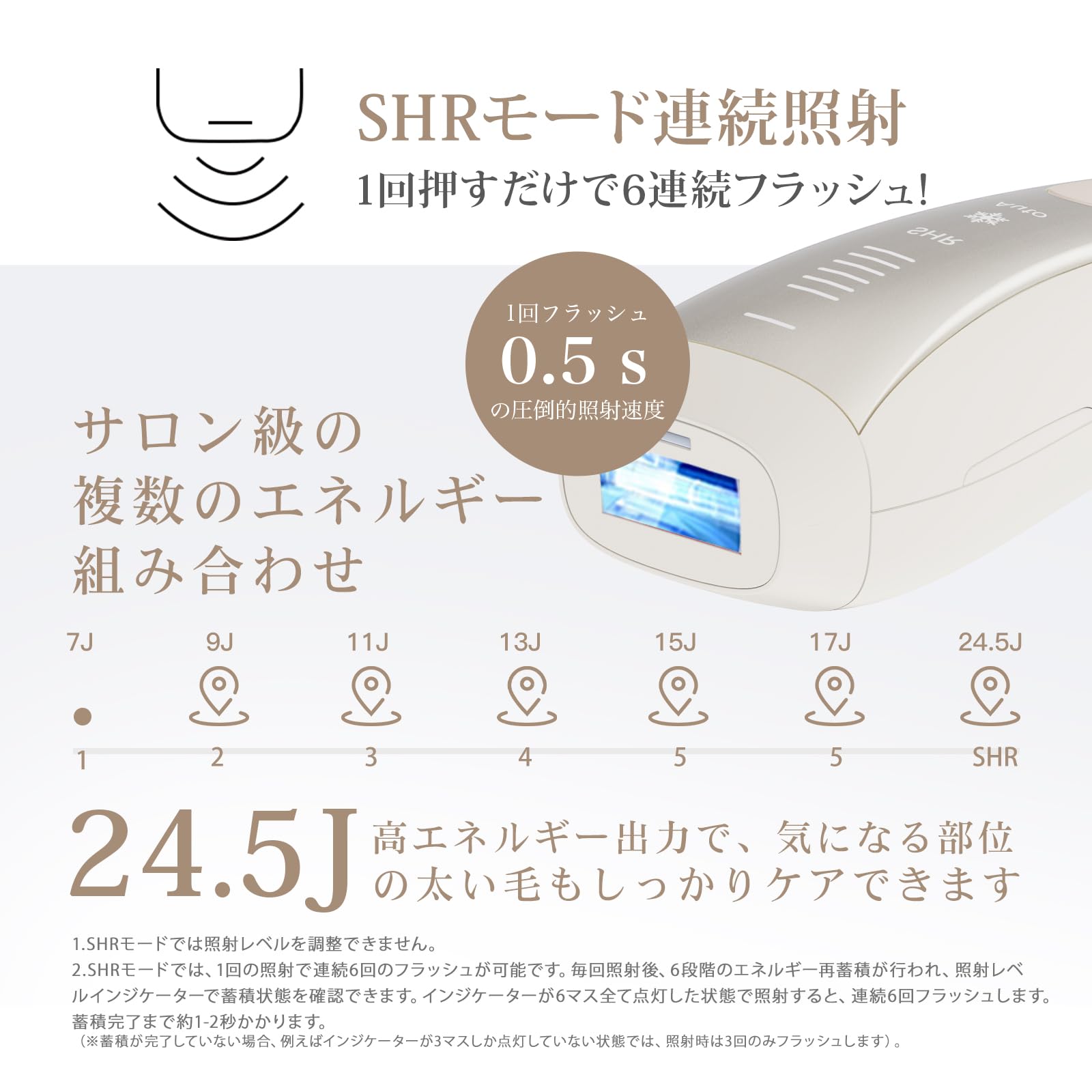 Amazon | KXP 脱毛器 IPL光脱毛器 サファイア冷却 SHR連続照射 6段階