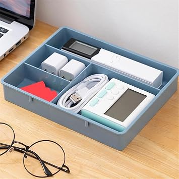 Stackable 4-point desktop stationery organizer, drawer small item classification and storage box, 20 * 15.5 * 3cm