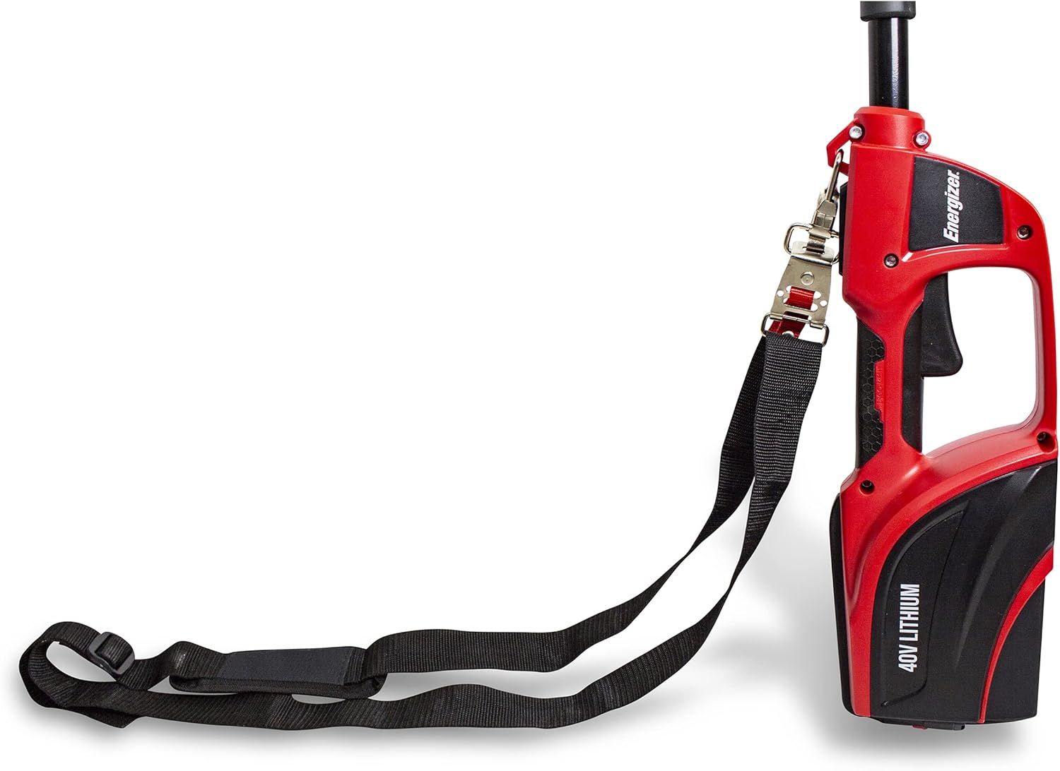 User operating the Energizer pole pruner to cut a high branch