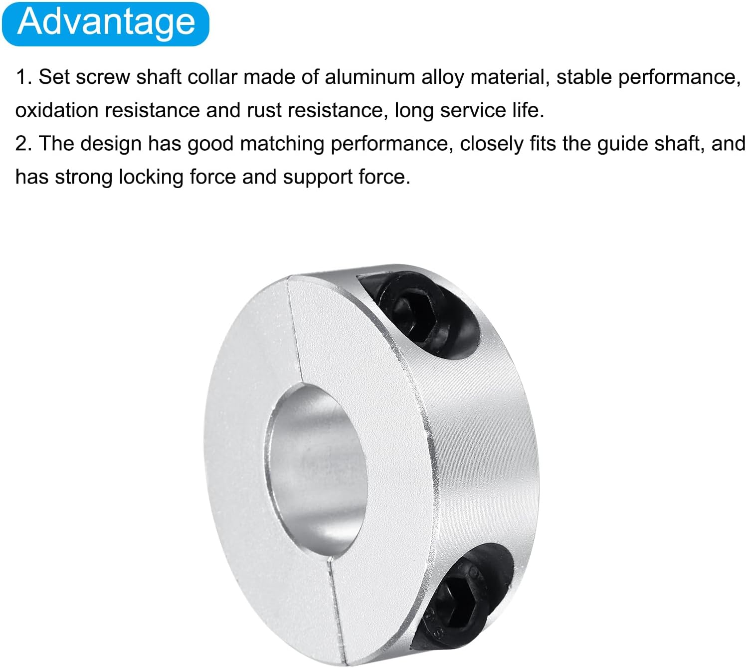 MECCANIXITY 4pcs Shaft Collar 15mm Bore Double Split Aluminum Clamping Collar Shaft Collars with Hexagon Wrench