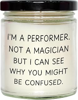 Funny Quote Inspired Performance Gifts from Friends to Parents, 9oz Vanilla Soy Candle for Birthday Celebrations, 'I'm A Performer', 9oz Hand-Poured Soy Wax Candle for Performers, Friends, Family