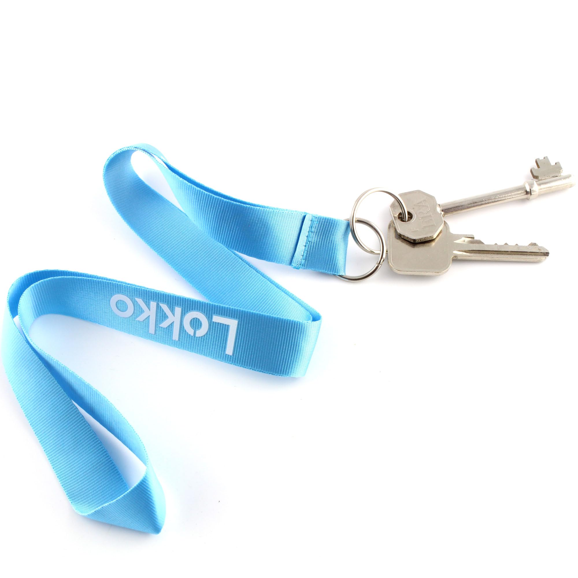 Lokko Sky Blue Disability Lanyard + Keyring - Radar Keys/Disabled Keys UK - Easy-Clip Keyring