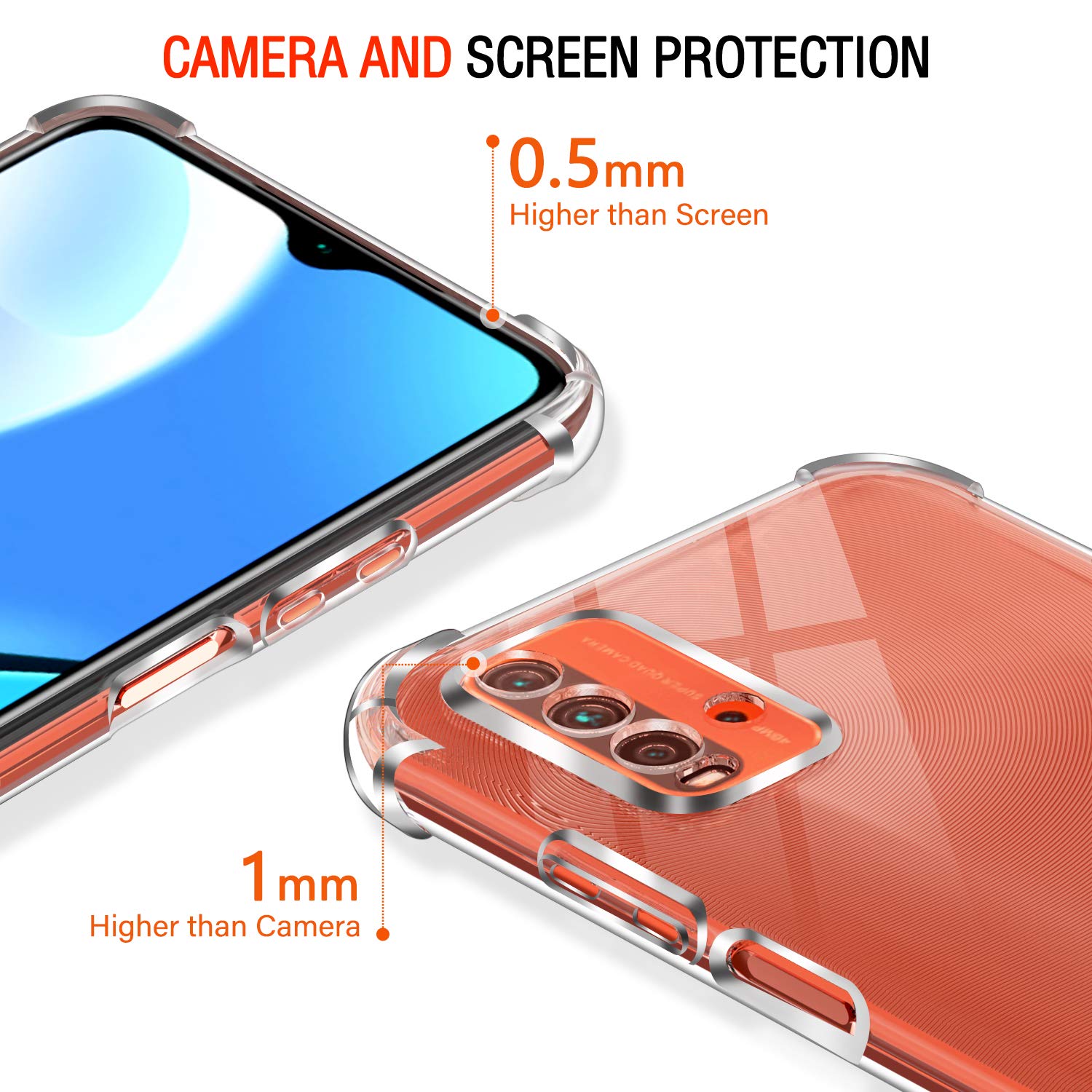 Ivoler Silikon Hülle Für Xiaomi Redmi 9T – Transparent, Stoßfest, Mit Schutzkanten