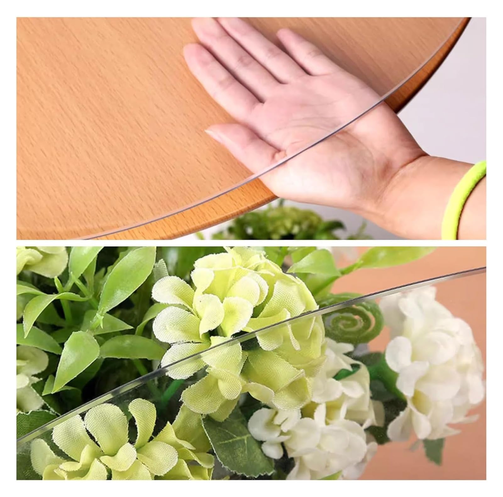 Funda de Mesa de PVC, Protector Claro de la Tabla del PVC Oilproof ningún tamaño Multi Reutilizable cortable contracción(1 x 1 cm)