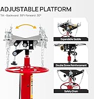 Vista 5 de TUFFIOM Gato de transmisión, gato de piso hidráulico de 2 etapas de 1100 lbs 1/2Ton de elevación alta vertical telescópica, rango de elevación