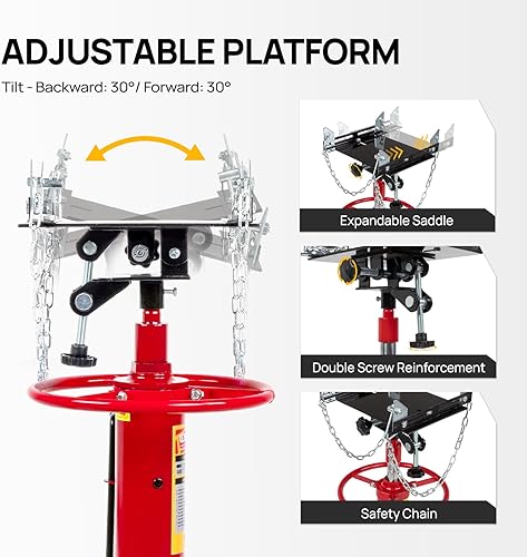 Miniatura 5 de TUFFIOM Gato de transmisión, gato de piso hidráulico de 2 etapas de 1100 lbs 12Ton de elevación alta vertical telescópica, rango de elevación de 34"