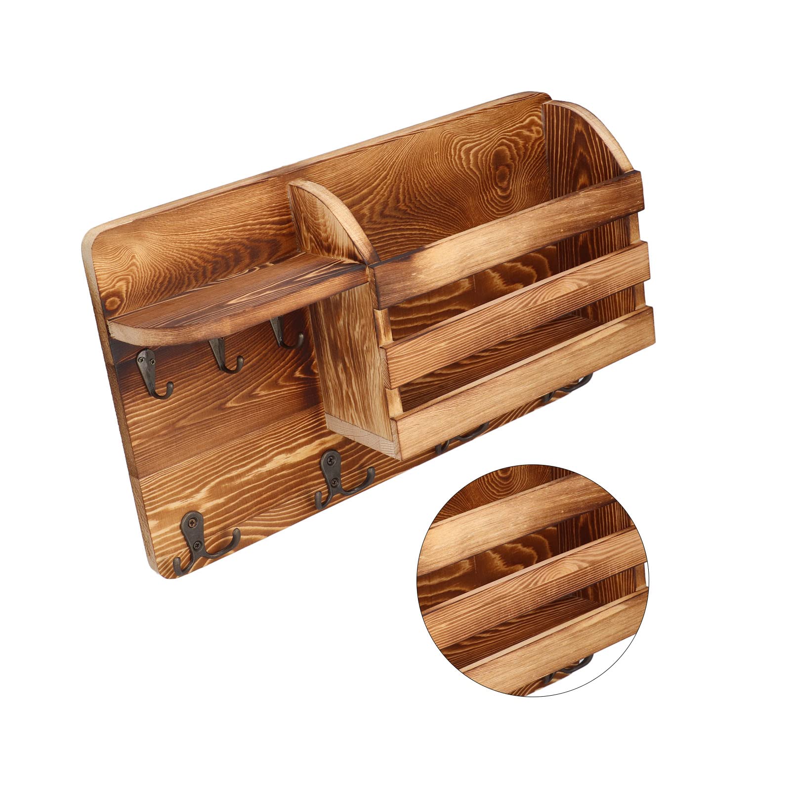 Mensole Sospese, Mensole Vintage a Parete da 15,7 X 9,9 Pollici, Supporto Multiuso in Legno per Soggiorno, Balcone e Altri Spazi