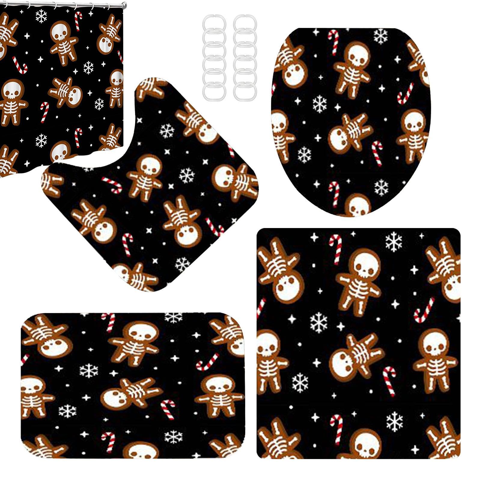 Set rideau de douche fantôme effrayant Halloween pour toilettes et appartement