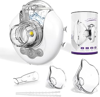 Mini Nebuliser Machine for Adults Kids, Ultra Slience Handfree Nebulizer Inhaler with 3 Atomization Rate, Efficient Atomization for Home & Travel