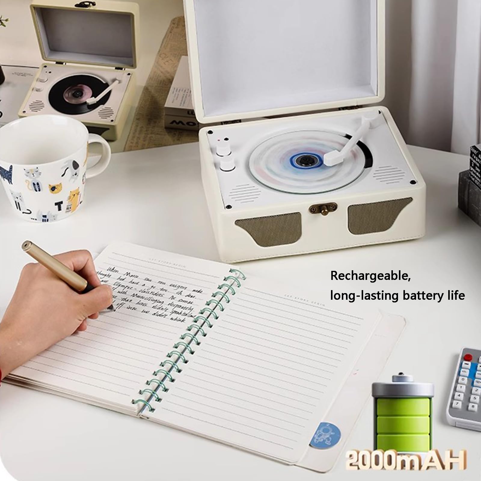 Bluetooth CD Music Player per Home - Desktop CD Player Portatile con Altoparlanti a Doppio Stereo, Telecomando, Input Aux da 3,5 mm - Supporta CD/CD -R/CD RW/MP3/WMA