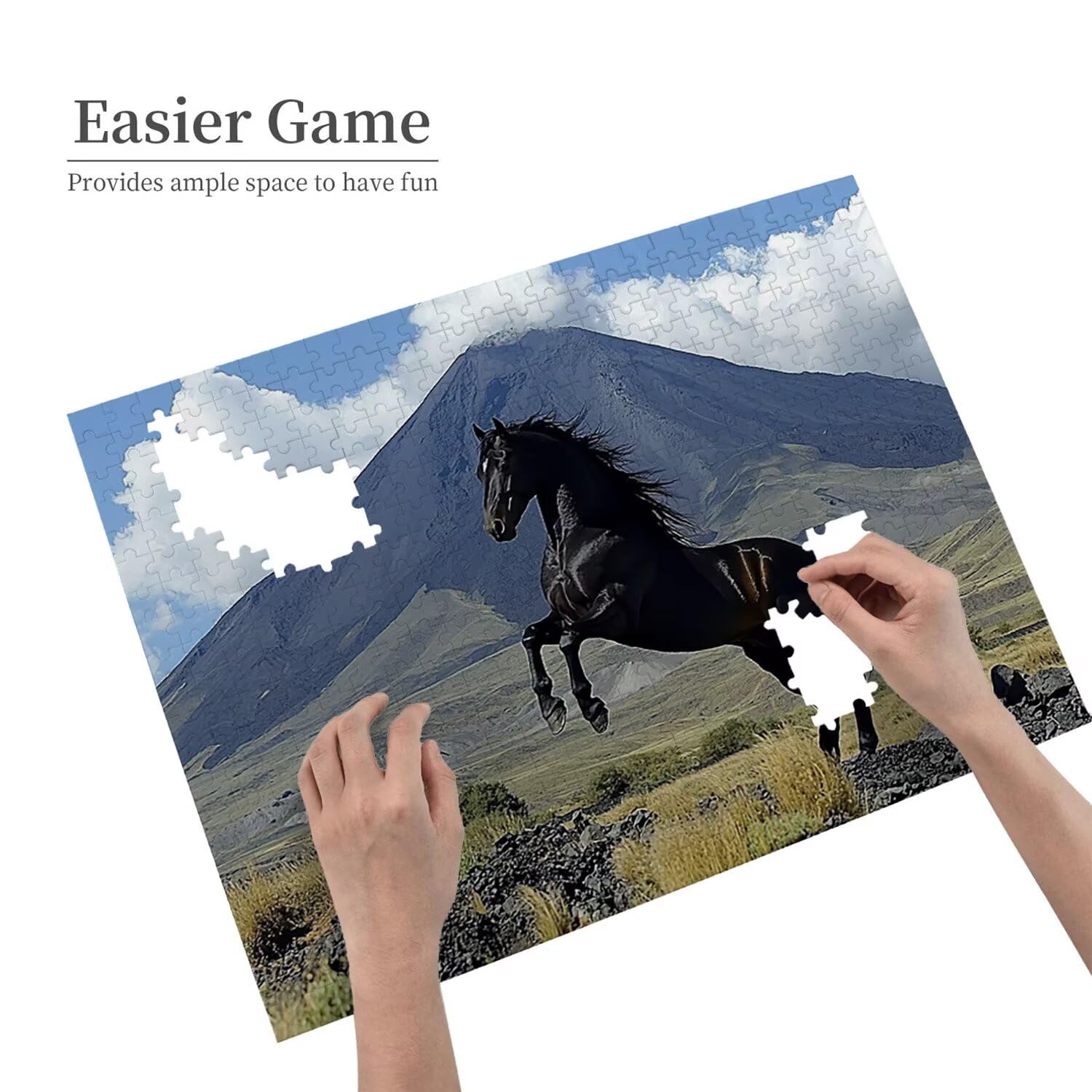 Puzzle de Madera para Adultos 1000 Piezas - Animales Caballos, Obra de Arte de Juego de Rompecabezas para Adultos, Puzzle de Impresión de Alta Definición Multicolor, Pasatiempo Creativo Regalo d-162