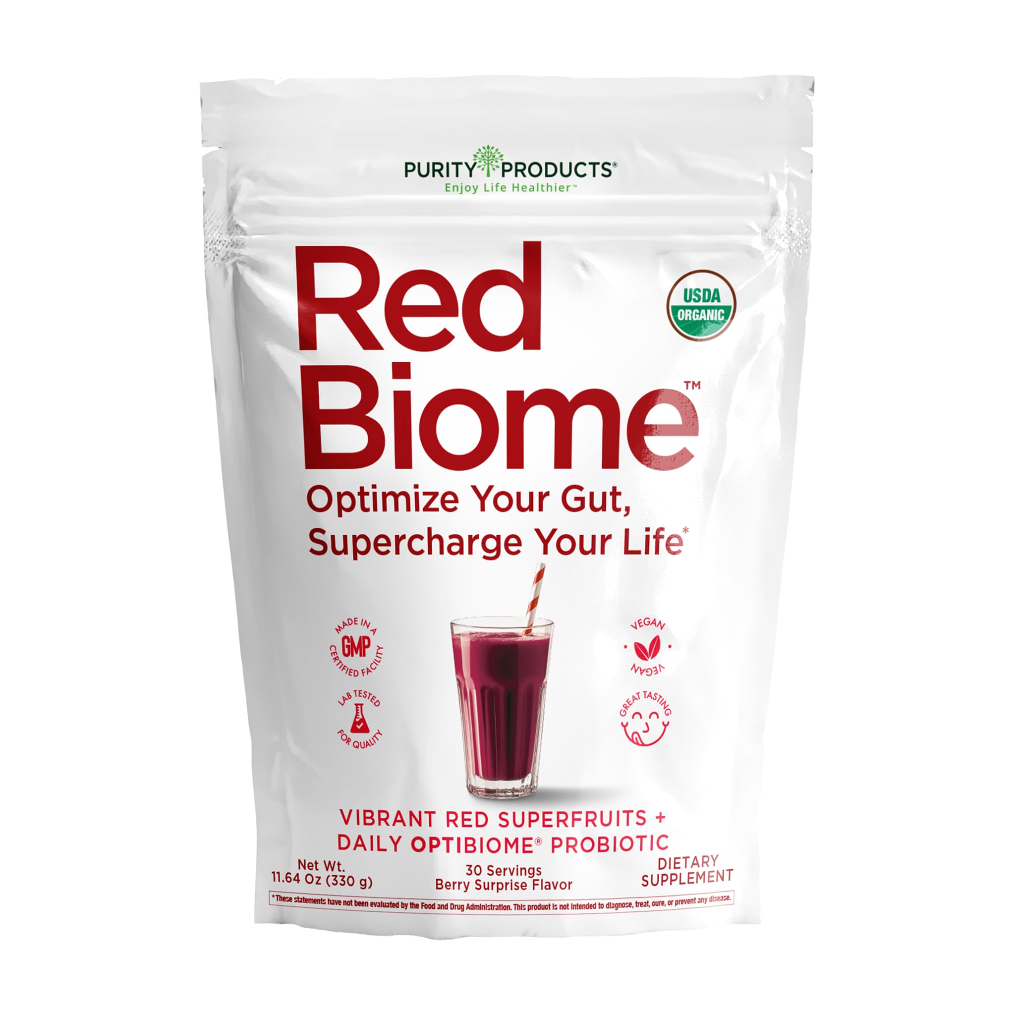 Red Biome – Gut Biome & Digestive Health Support with OPTIBIOME® Probiotic
