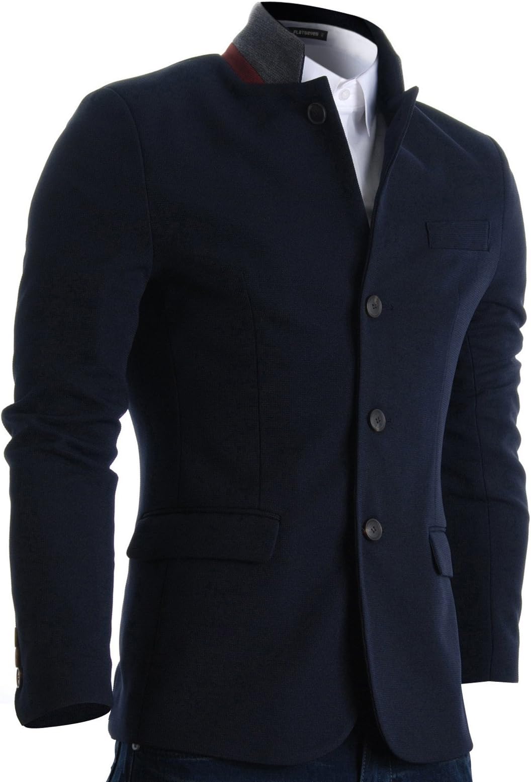 FLATSEVEN Mens Slim Casual Waffle Fabric Blazer Jacket