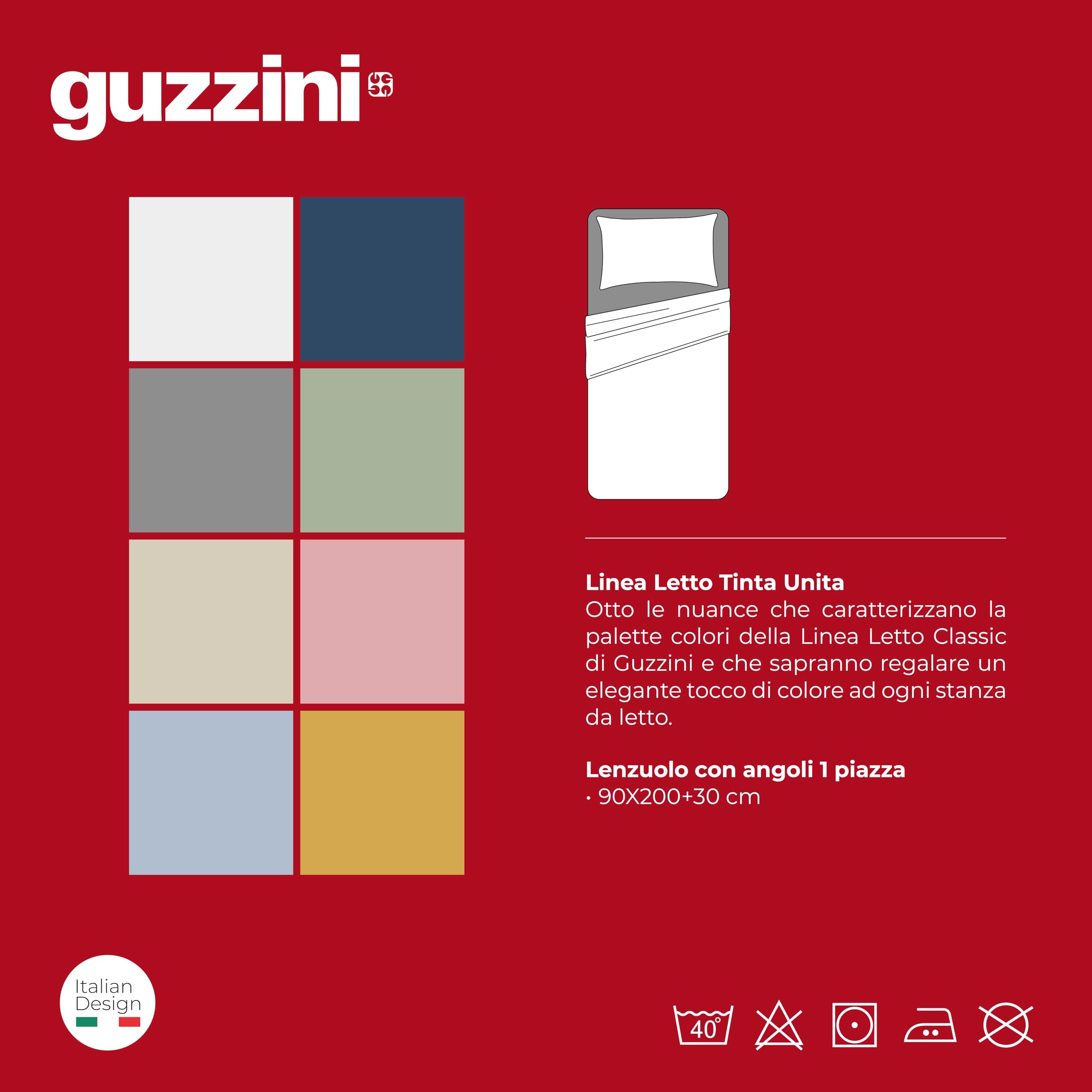 GUZZINI Classic - Pojedyncze prześcieradło z gumką 90 x 200 ze 100% bawełny perkalowej Certyfikat OekoTex Świeży i oddychający, pojedynczy ochraniacz na materac z gumką, prześcieradło pod spodem o