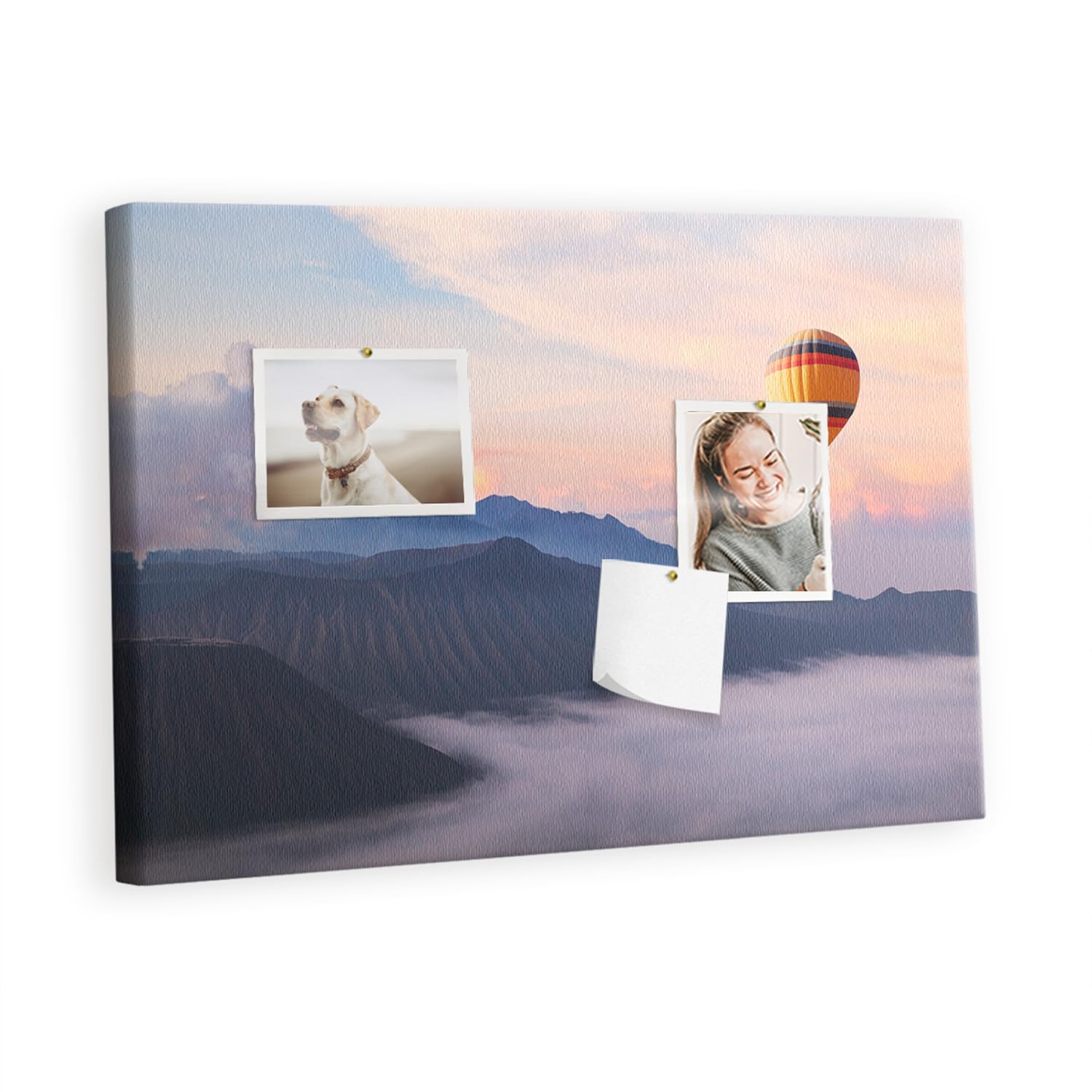 Pinnwand Korkmaterial Set inkl. Stecknadeln | Funktionale Infotafel für Büro, Schule, Küche | Organisation von Aufgaben, Notizen, Terminen, Fotos, Projekten 60x40 - holz - Wunderschöne Landschaft