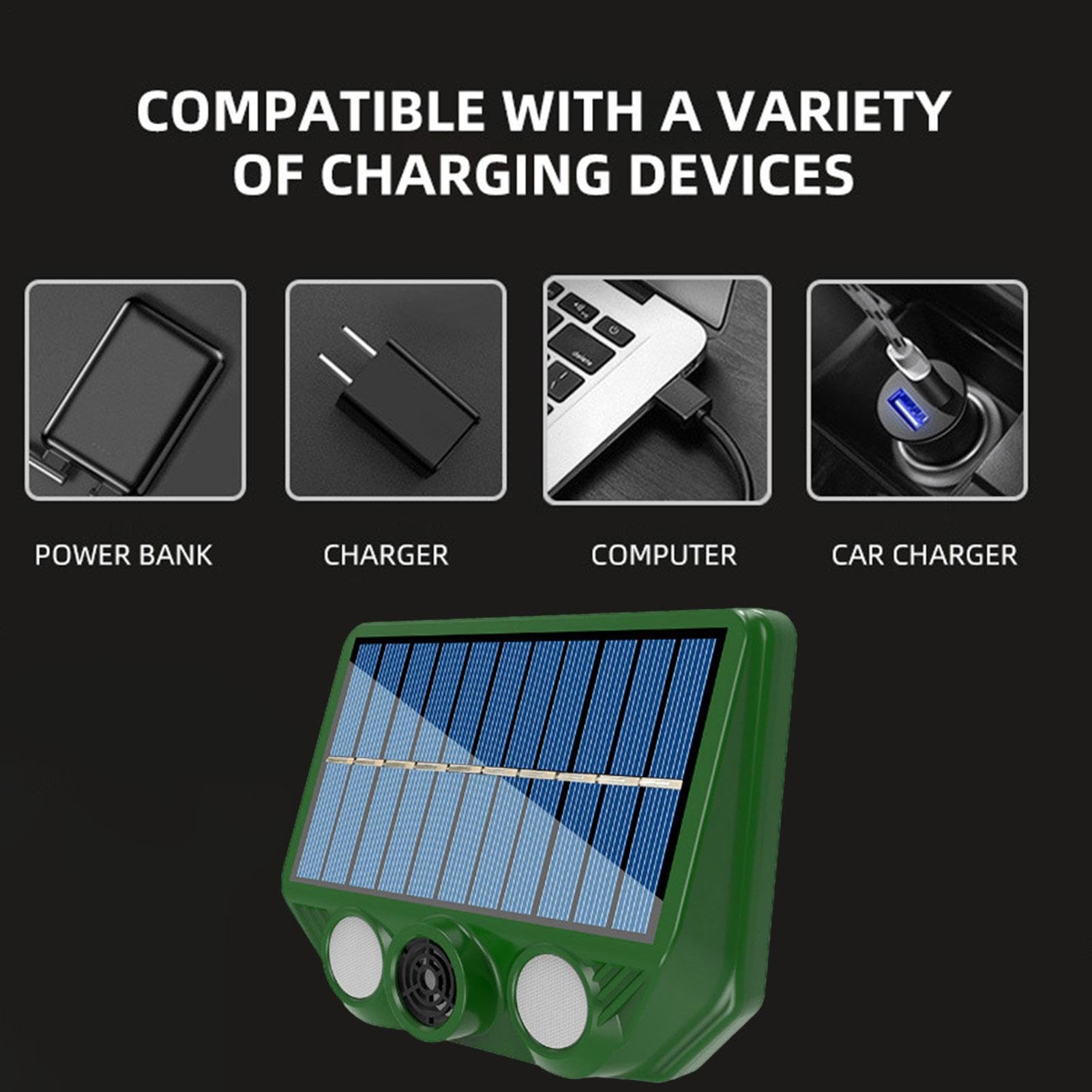 Ultraschall-Solar-Repeller, 20 - 36,5 kHz, zwei Beleuchtungsmodi, Repeller-Beleuchtung für Gartentiere, Sonnenkatzenabwehr, Tierabwehr, Ultraschall, Abwehrmittel für