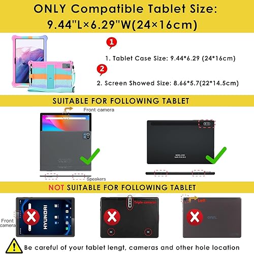 Miniatura 2 de DETUOSI Funda para Coopers 10 pulgadas, con lápiz capacitivo y correa para el hombro, funda para tableta con soporte multiángulo, funda ligera de