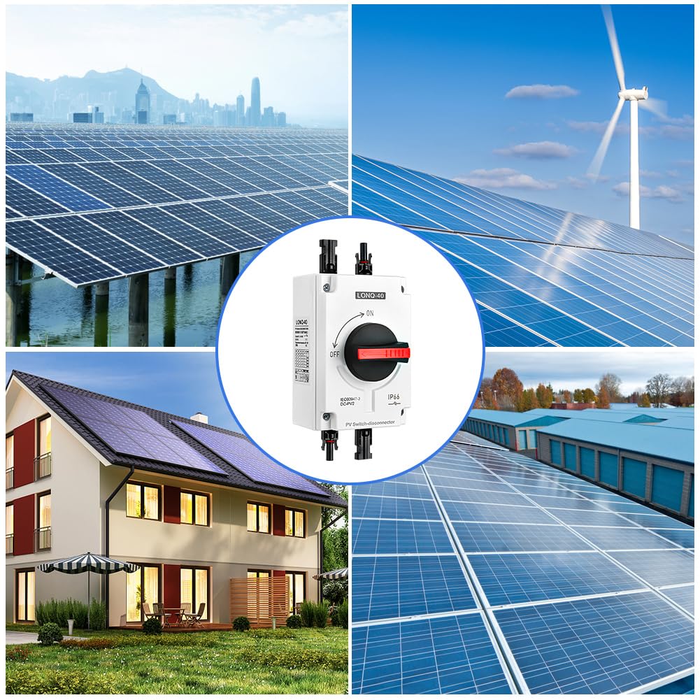 OFFCUP Interruttore Isolatore CC, Solare Sezionatore CC 1200V 32A Interruttore di Separazione CC Interruttore Solare Isolatore Fotovoltaico, Isolatore Fotovoltaico Solar per Pannello, Batteria…