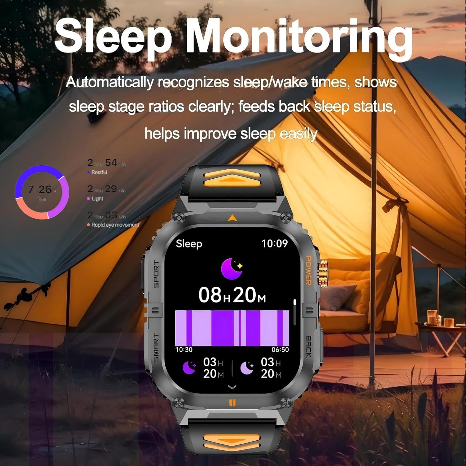 GPS Outdoor Smartwatch for Men Military Sports Watch Bluetooth Calling IP68 Waterproof Heart Rate Blood Pressure Monitor Sleep Tracking Fitness Activity Tracker with Step/Calorie/Distance Tracking